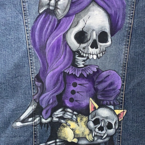 Hand painted Denim (Upcycled) - Picture 2 of 16